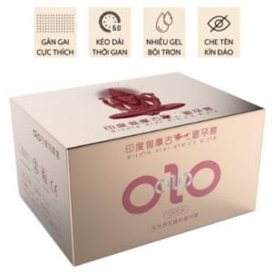 Bao cao su OLO 0.01 India Gamma Formula gân gai, nhiều gel, kéo dài thời gian quan hệ - Hộp 10 bcs