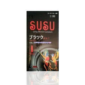 Bao Cao Su SUSU 4 in 1-Siêu Mỏng-Kéo Dài-Hộp 12c
