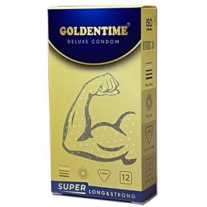 Bao cao su Goldentime Super Long & Strong-Gai kéo dài–Hộp 12c