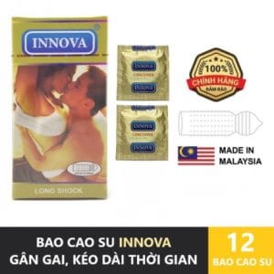 Bao Cao Su Chống Xuất Tinh Sớm Gân Gai INNOVA Vàng-12C