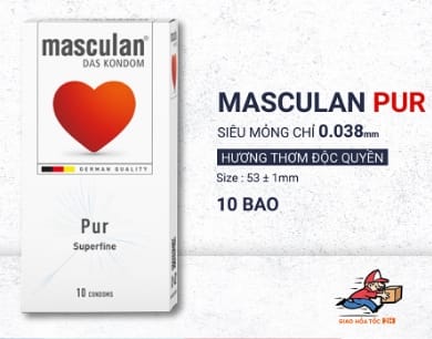 Bao cao su Masculan Pur siêu mỏng-hương vani-Hộp 10c
