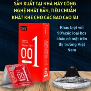 Bao cao su siêu mỏng vượt trội 001 JUNCAI Super Thin Red-10c