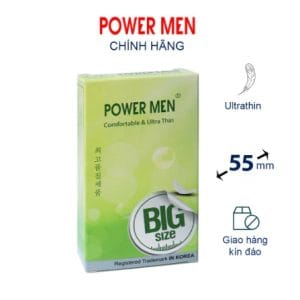 Bao cao su size lớn 55mm Power Men bcs siêu mỏng-10c