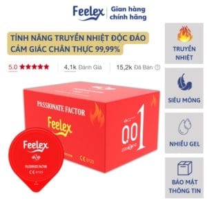 Bao cao su OZO Feelex Passionate Factor truyền nhiệt Hộp 10