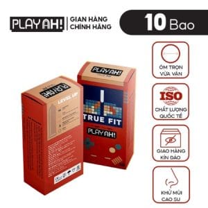 Bao Cao Su PlayAh True Fit Ôm Sát Hộp 10 size 49mm size nhỏ, chống tuột bao
