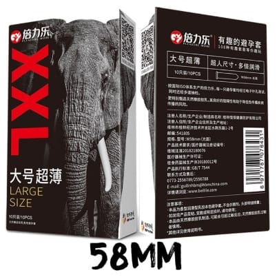 Bao cao su HBM XXL size lớn 58mm, siêu mỏng, hộp 10bcs-1