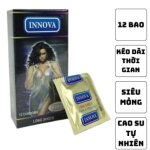Bao cao su kéo dài thời gian quan hệ gai gân Inova đen hộp 12c