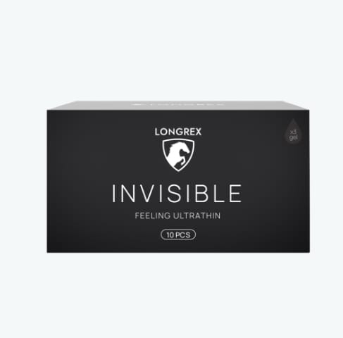 Bao cao su siêu mỏng Longrex Invisible nhiều gel bôi trơn, size 52mm-1