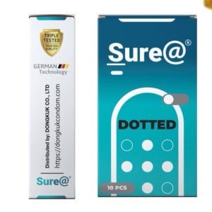 Bao Cao Su Gân Gai Tăng Khoái Cảm Sure Dotted-hộp 10 bao