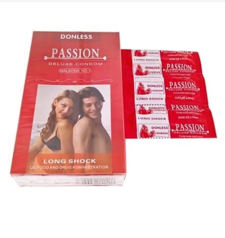 Bao Cao Su Siêu Mỏng Passion Deluxe Condom Gân Gai Longshock-BCS Passion hộp 10-2