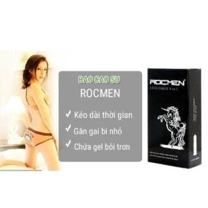 Bao cao su Cá Ngựa ROCMEN 4 IN 1 Đen Hộp 12 Chiếc