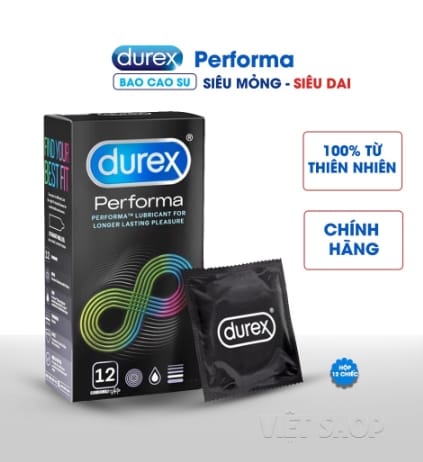 Bao cao su Durex Performa Giúp Kéo Dài Thời Gian QH chống XTS-1