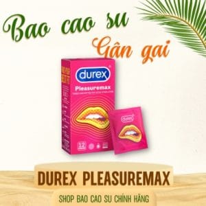 Bao cao su Durex Pleasuremax gân gai, size 56mm, 12 bao