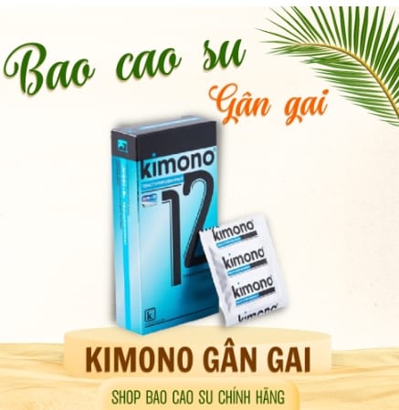 Bao cao su Kimono có gân gai siêu mỏng 0.03 màu xanh Blue-1