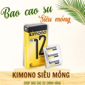 Bao cao su Kimono siêu mỏng 0.02 màu vàng Gold chứa vitamin B cấp ẩm bôi trơn