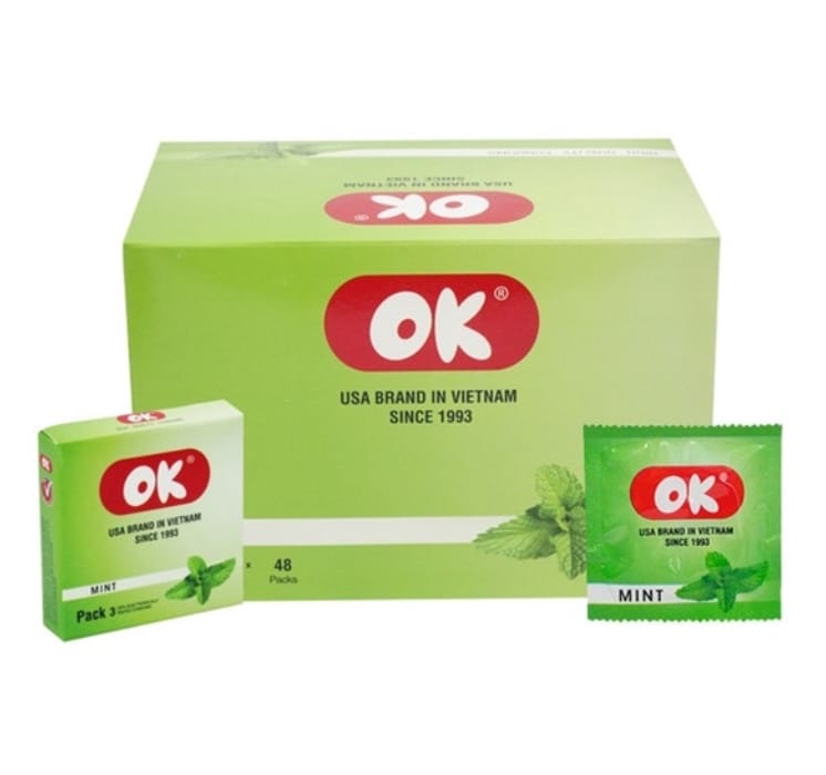 Bao cao su OK bạc hà–hộp 144 cái-Hàng Chính Hãng-Giá Rẻ-1