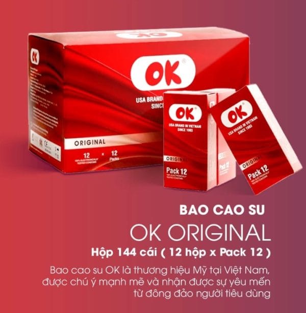 Bao cao su OK không mùi original–hộp 144 cái-1