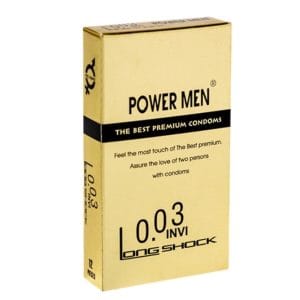 Bao cao su POWER MEN 0.03 INVI điệp viên tàng hình siêu mỏng kéo dài thời gian hạn chế xuất tinh sớm hộp 12 chiếc