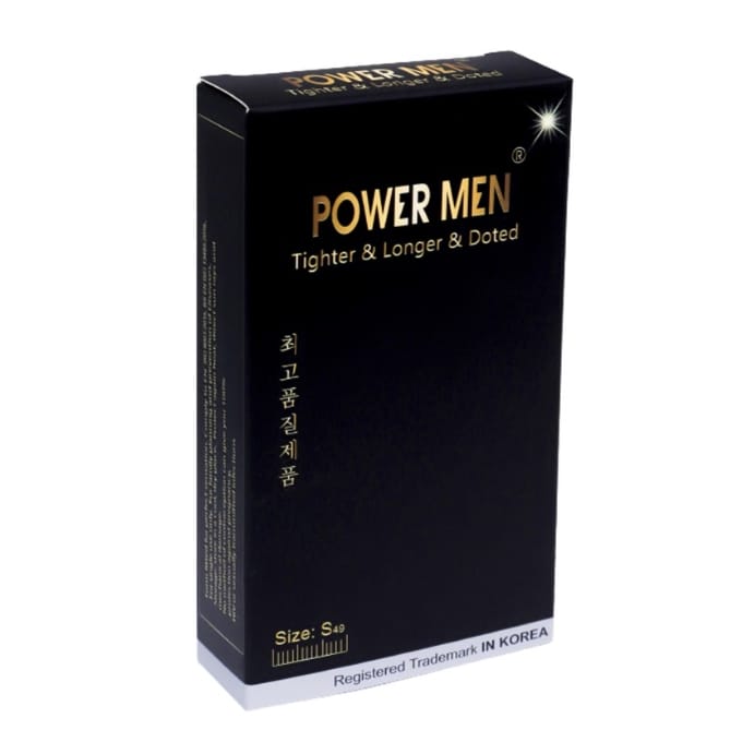 Bao cao su POWER MEN Gân gai size nhỏ 49mm chứa 5% Benzocain kéo dài thời gian kiểu dáng 3D ôm khít-2