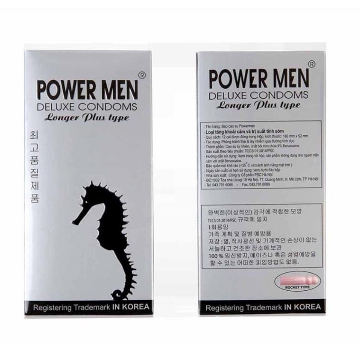 Bao cao su POWERMEN gân gai tăng khoái cảm kéo dài thời gian có 9% Benzocain hạn chế xuất tinh sớm 12-1