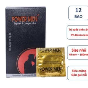Bao cao su Powermen TIGHTER & LONGER plus Gân gai ôm khít chứa 9% Benzocain