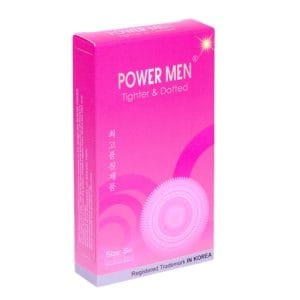 Bao cao su Powermen Tighter & dotted dáng ôm khít 3D chống tuột có gân gai nổi tăng khoái cảm size nhỏ 49mm 12 chiếc
