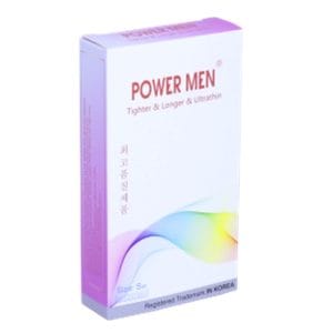 Bao cao su Powermen siêu mỏng dáng 3D ôm khít chống tuột chưa 5% benzocain kéo dài thời gian size nhỏ 49mm hộp 12 chiếc