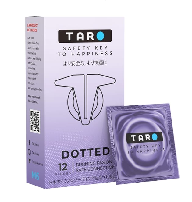 Bao cao su Taro DOTTED Gân gai siêu mỏng, size 52mm-hộp 12c-1
