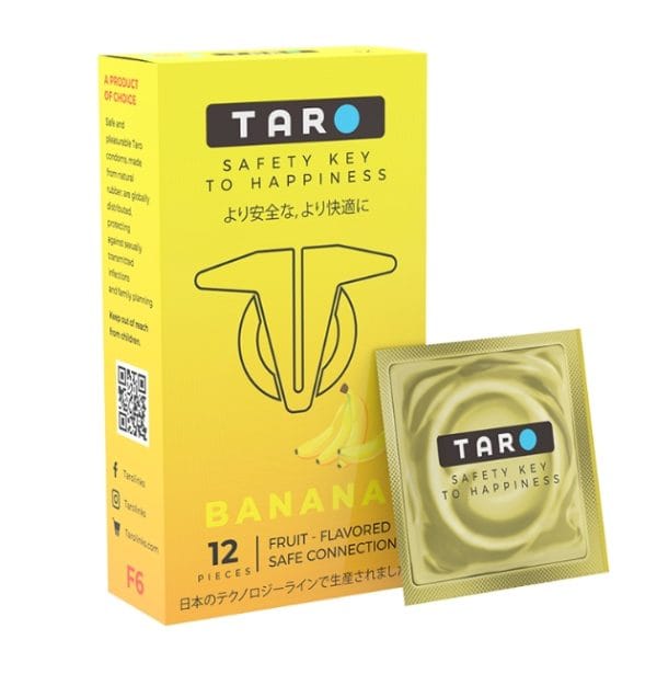Bao cao su Taro vị Chuối siêu mỏng, size 52mm-hộp 12c-1