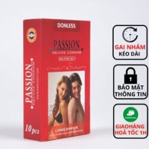 Bao cao su gai Passion Deluxe Condom đỏ Siêu Mỏng Longshock Hộp 10 cái