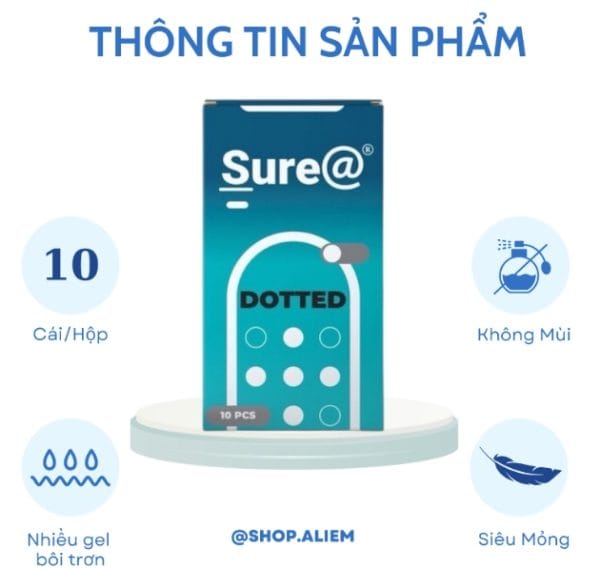 Bao cao su gân gai siêu mỏng Sure hộp 10 chiếc-1