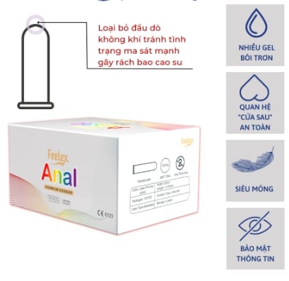Bao cao su hậu môn Feelex Anal cao cấp, an toàn nhiều gel bôi trơn-1