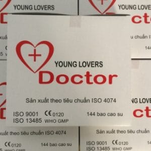 Bao cao su siêu mỏng YOUNG LOVERS DOCTOR, bao cao su kéo dài thời gian quan hệ, dùng cho gia đình, khách sạn, hộp 144c