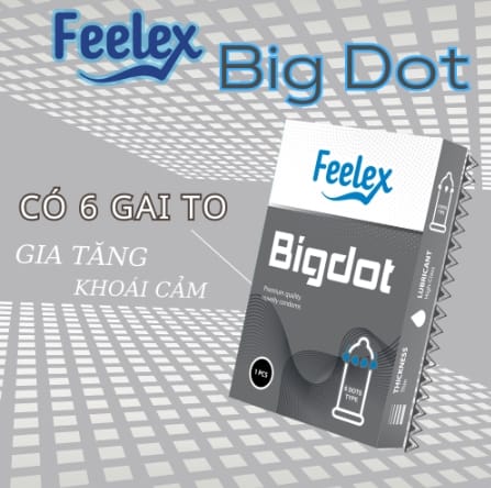 Bao cao su Feelex Bigdot Gân Gai Có Bi nhiều gel bôi trơn-1