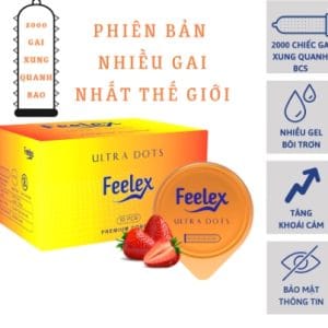 Bao cao su Feelex gân gai, nhiều gel bôi trơn-Hộp 10