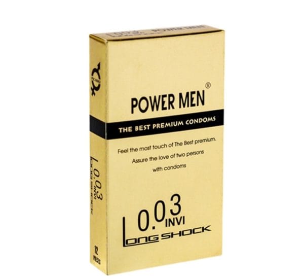Bao cao su POWER MEN 0.03 INVI điệp viên tàng hình siêu mỏng kéo dài thời gian hộp 12-1