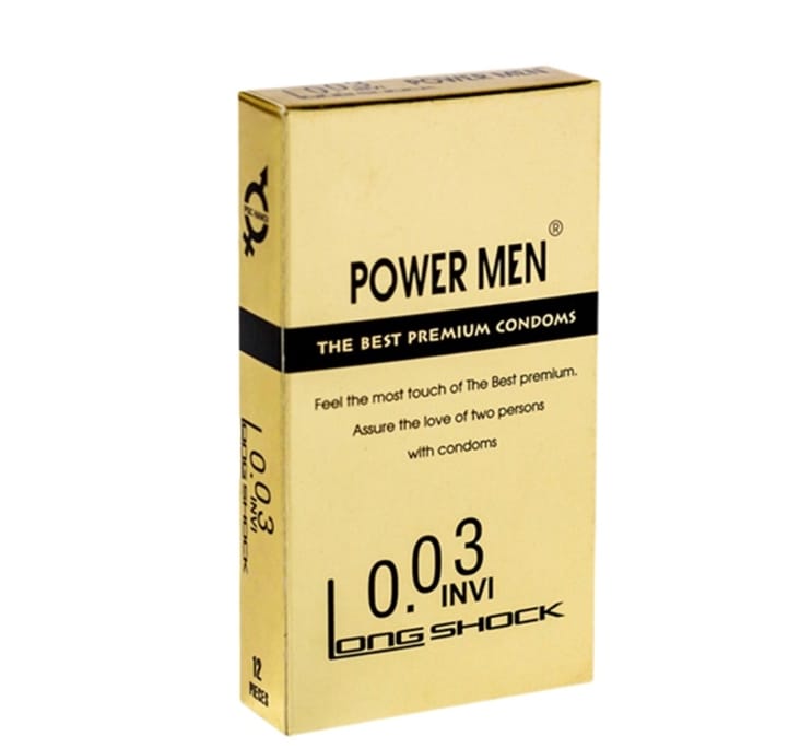 Bao cao su POWER MEN 0.03 INVI điệp viên tàng hình siêu mỏng kéo dài thời gian hộp 12-1