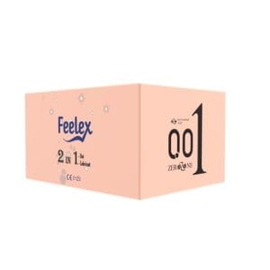 Bao cao su gai Feelex 2 in 1 gân gai, nhiều gel, kéo dài hương dâu-hộp 10