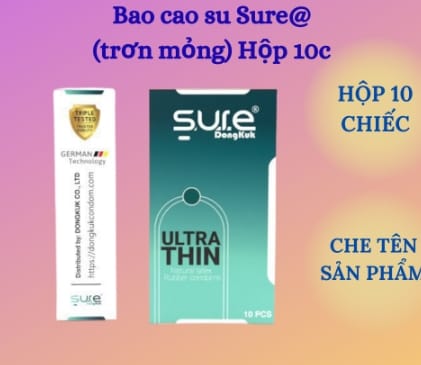 Bao cao su SURE@ DONGKUK ULTRATHIN trơn mỏng-Hộp 10c-1