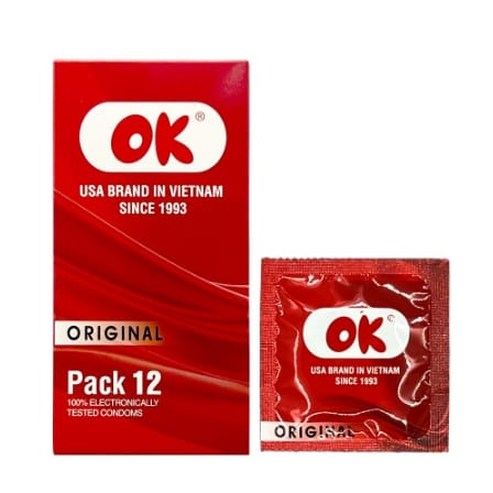 Bao cao su gia đình Ok Original hộp 12 chiếc tiêu chuẩn Mỹ giá rẻ tiết kiệm-1