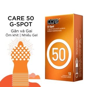 Bao Cao Su CARE 50 Gai Gân, Kéo Dài Thời Gian, Nhiều Gel Bôi Trơn Hương Dứa Rừng Hộp 12