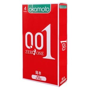 Bao cao su Okamoto 0.01 zero one, siêu mỏng cao cấp nhất thế giới, Truyền Nhiệt Nhanh-Hộp 4 cái