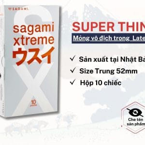 Bao cao su Sagami Xtreme-Superthin-bcs mỏng-kéo dài thời gian-Hộp 10c
