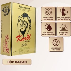 Bao cao su gai bi Karol, bao cao su siêu mỏng, kéo dài thời gian-hộp 144 cái