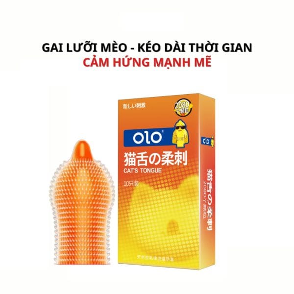 Bao cao su gai lưỡi mèo Olo gai mềm lớn tăng khoái cảm tăng cảm hứng-1