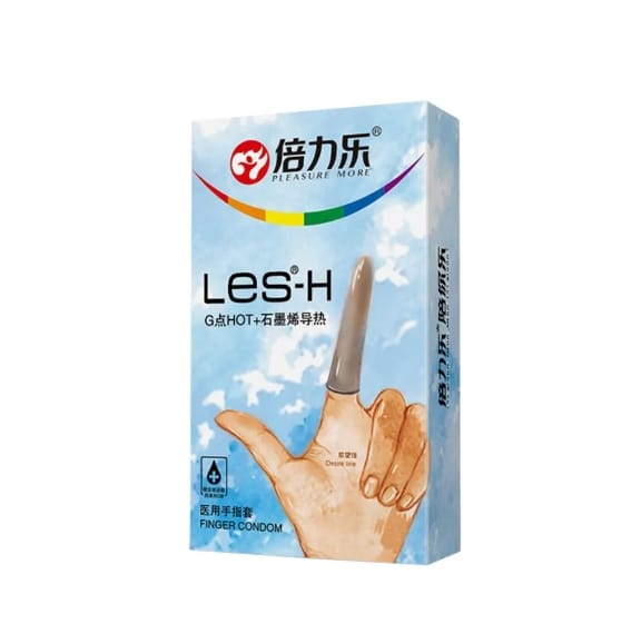 Bao cao su ngón tay Les H Pleasure More, bao cao su trơn, siêu mỏng, gel nóng-2