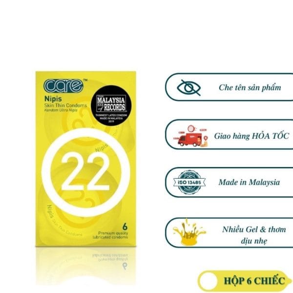 Bao cao su siêu mỏng CARE 22 Nipis mỏng trơn truyền nhiệt tốt, tăng cường gel bôi trơn-4