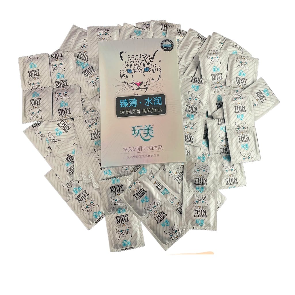 Bao cao su HA Báo trắng siêu mỏng nhiều gel Bao cao su gia đình-Hộp 100c-BCS Nhà nghỉ-1