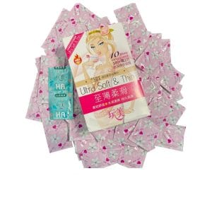 Bao cao su HA Cô gái hoa ly siêu mỏng nhiều gel Bao cao su gia đình-Hộp 100c-BCS Nhà nghỉ