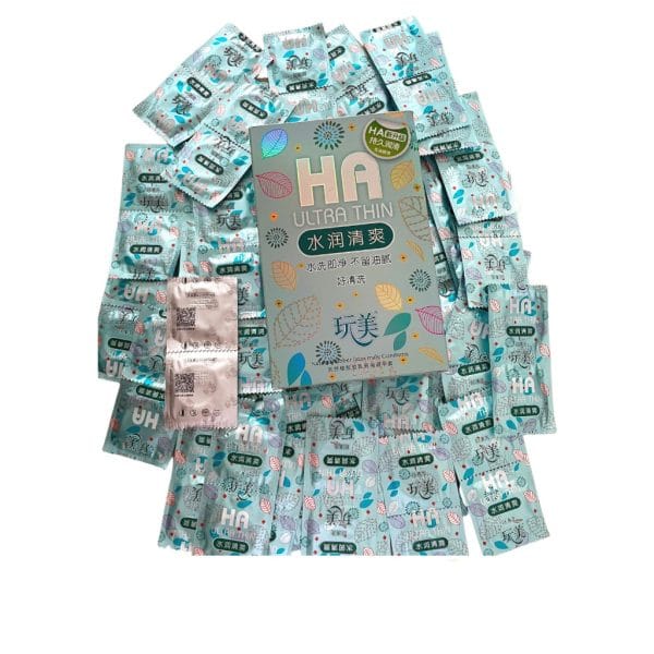 Bao cao su HA xanh siêu mỏng nhiều gel Bao cao su gia đình-Hộp 100c-BCS Nhà nghỉ
